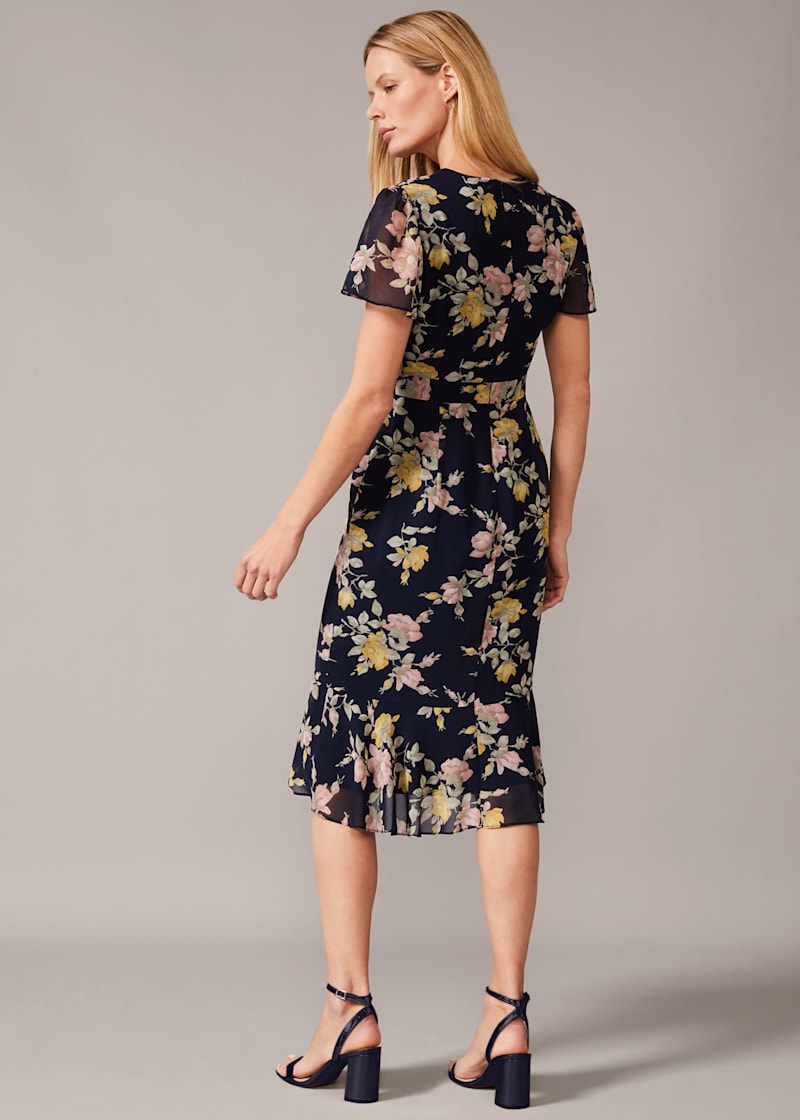 Melissa button through midi dress sale