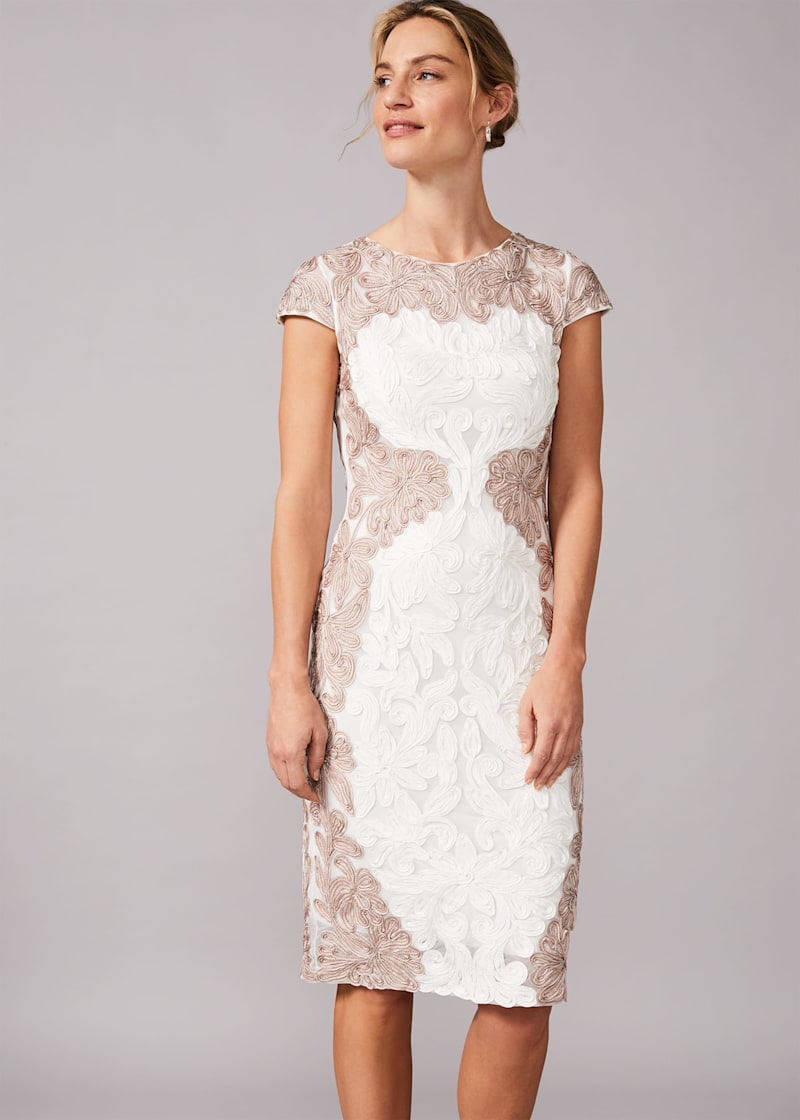 Nori Tapework Lace Fitted Dress | Phase Eight UK |