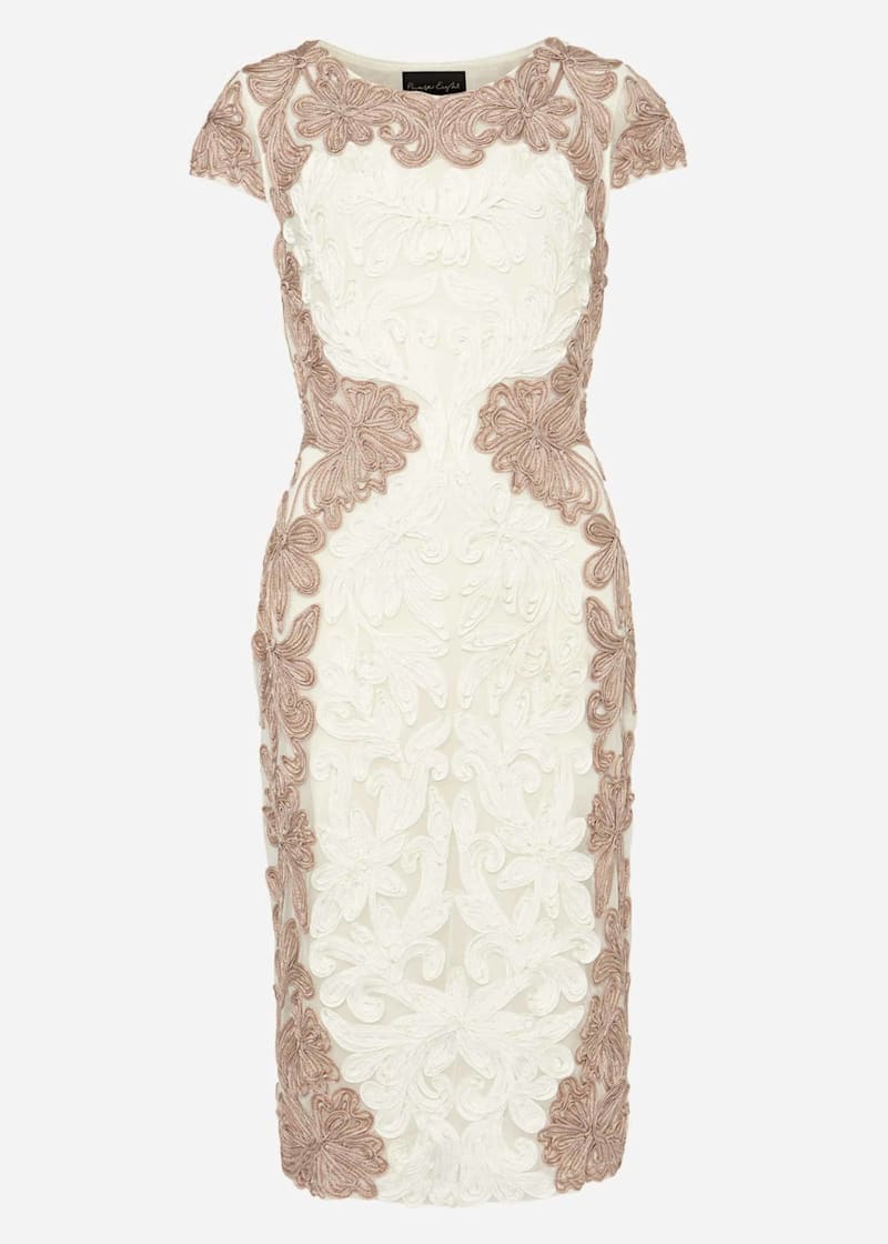 Phase eight cornelia tapework dress sale cream