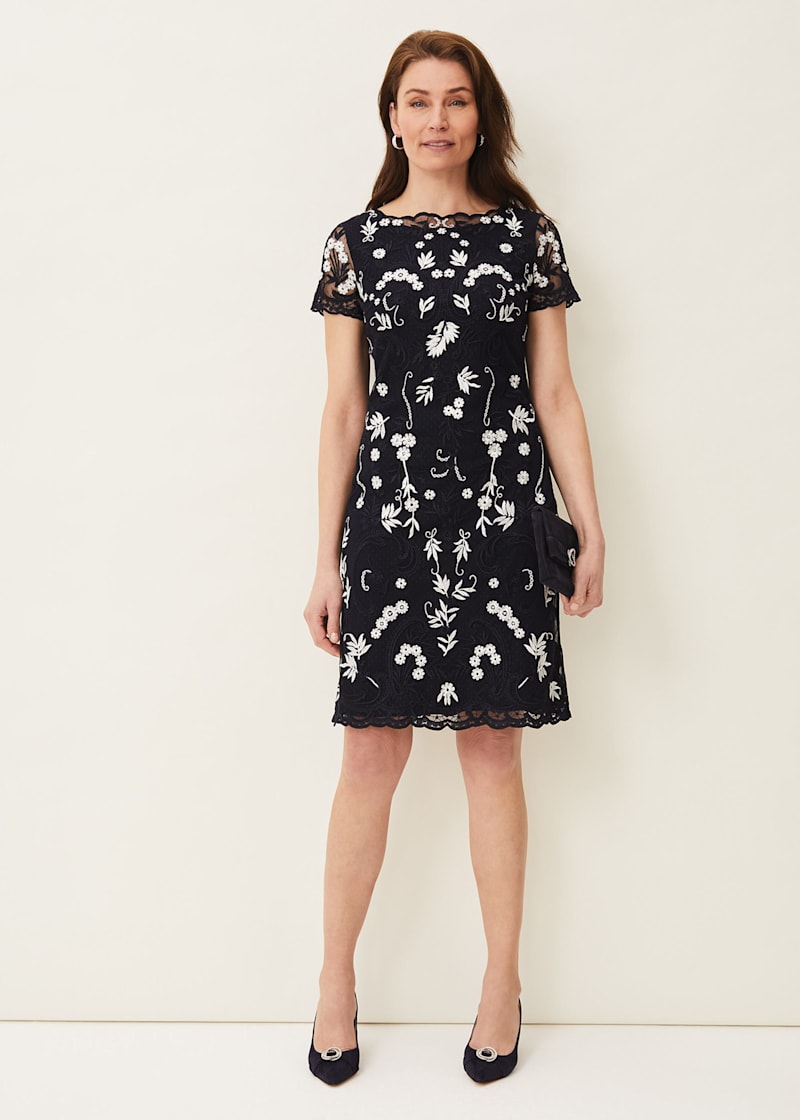 Floris Embroidered Shift Dress | Phase Eight UK