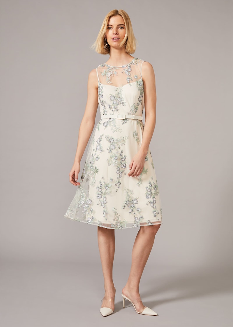 Lia Embroidered Fit And Flare Dress