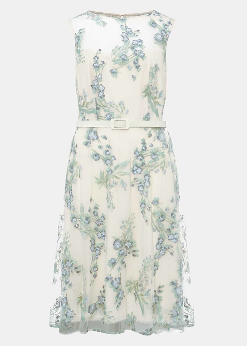Lia Embroidered Fit And Flare Dress