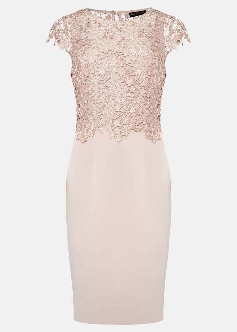 Blush Pink Lace Top Midi Dress Phase Eight