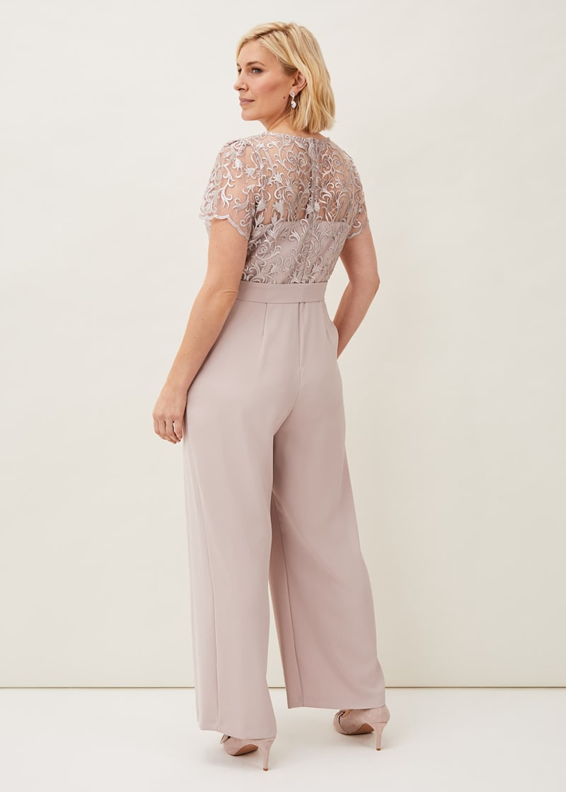 Phase eight bright lipstick ilia lace bodice jumpsuit 2025