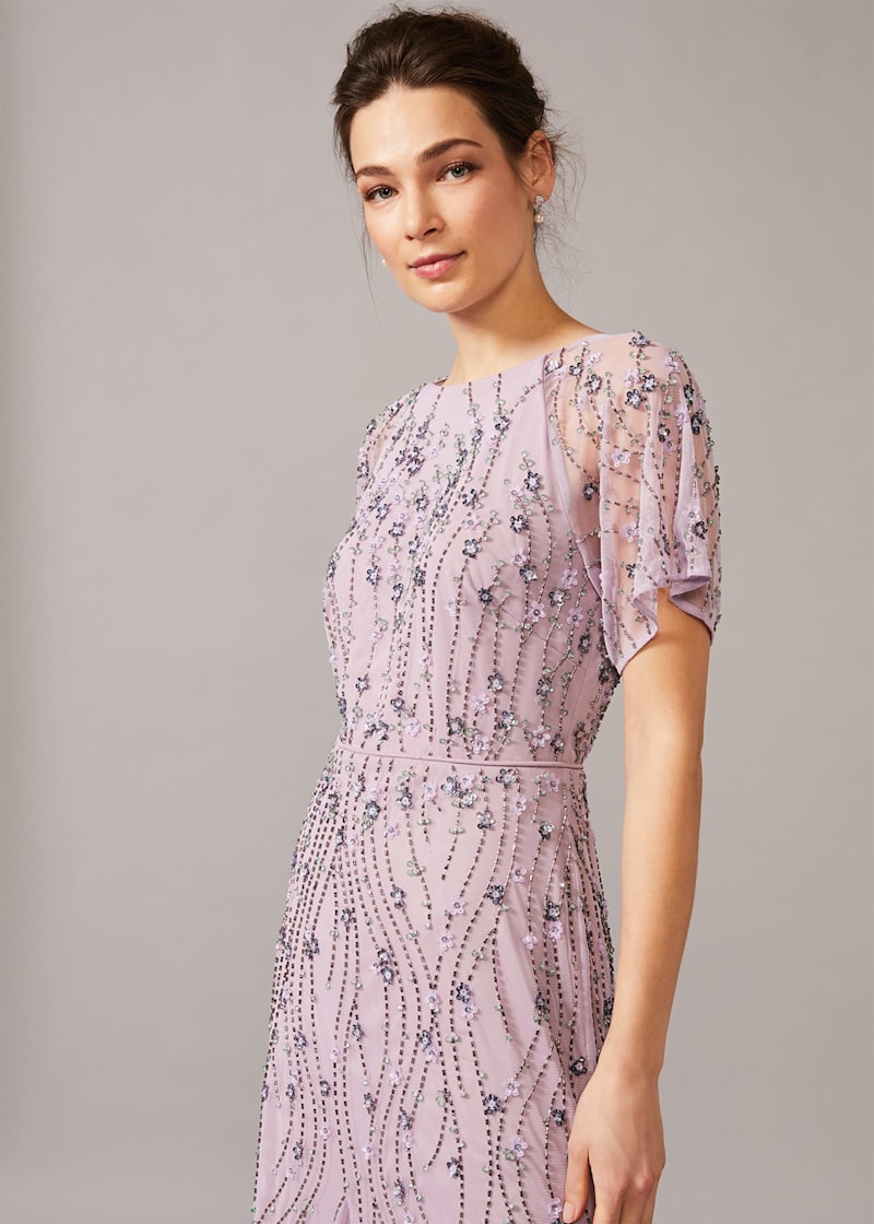 Short sleeve embellished dress on sale