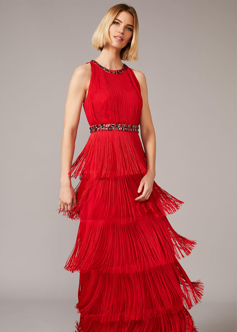 Dress with fringing hot sale
