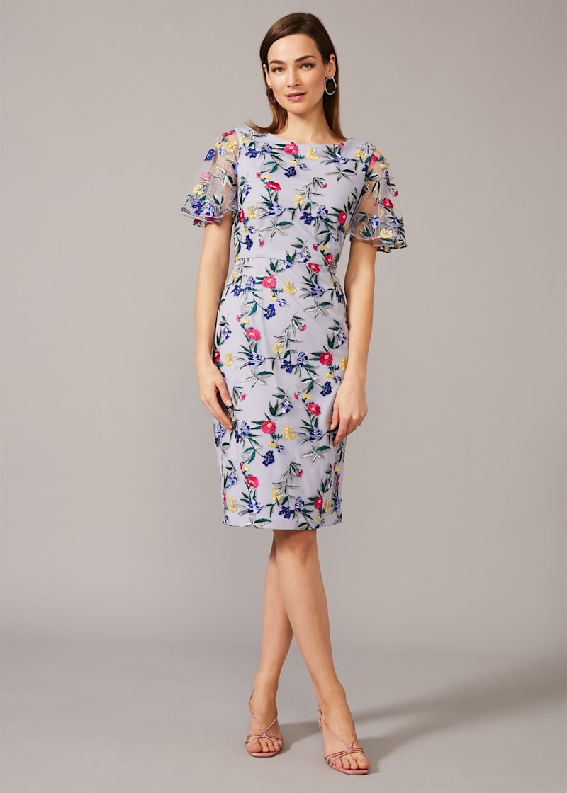 Calvin klein floral embroidered on sale dress