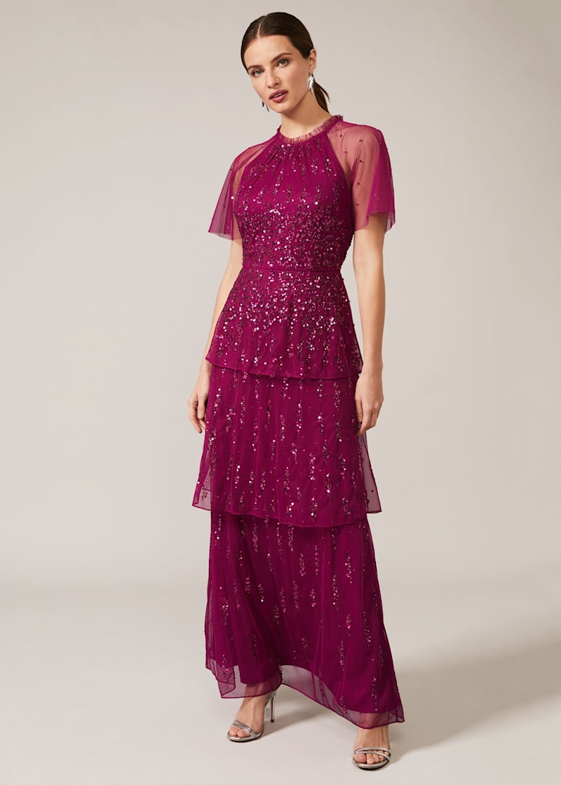 Liliana Tiered Embellished Dress