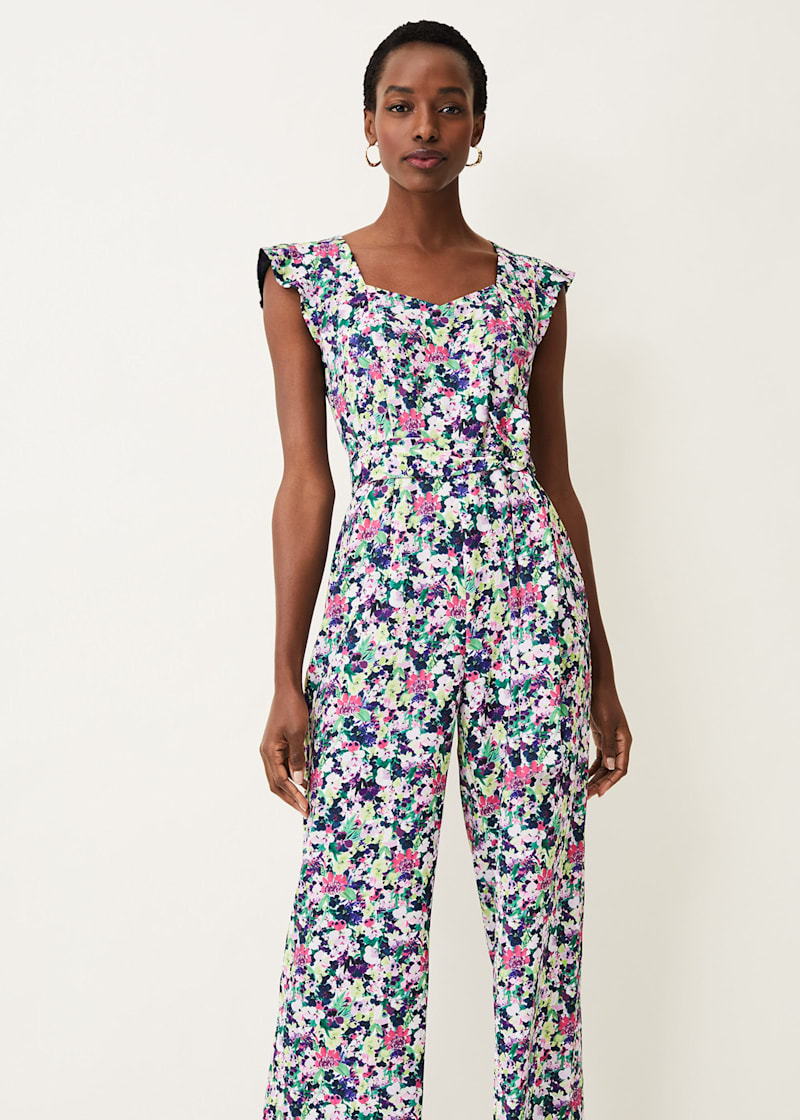 Arya Floral Frill Jumpsuit | Phase Eight UK