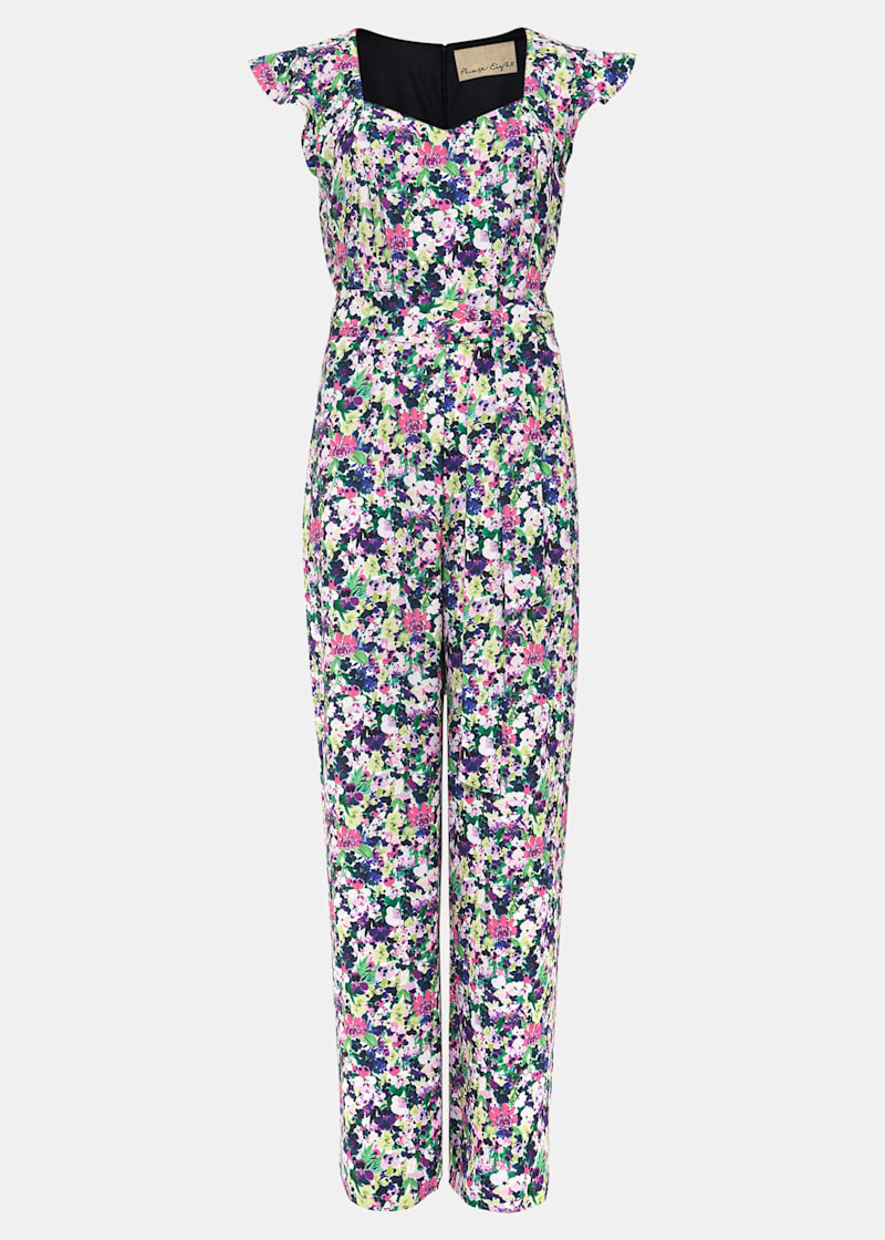 Oasis floral frill jumpsuit on sale