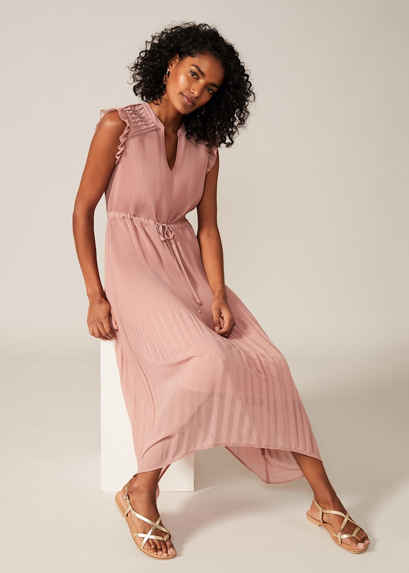 H&m pleated maxi dress shop