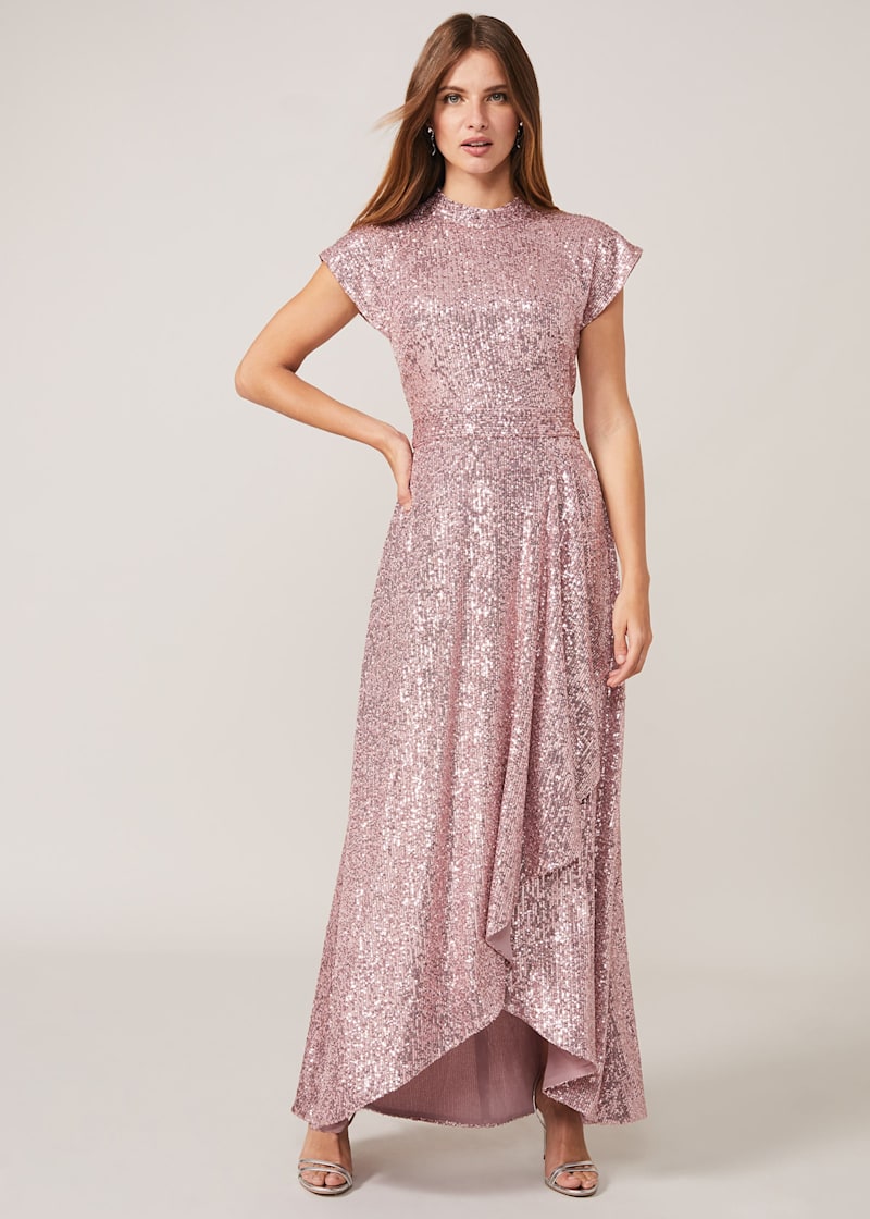 Sequin maxi dress petite store
