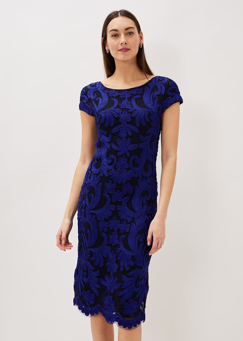 Phase eight peacock indra tapework dress online