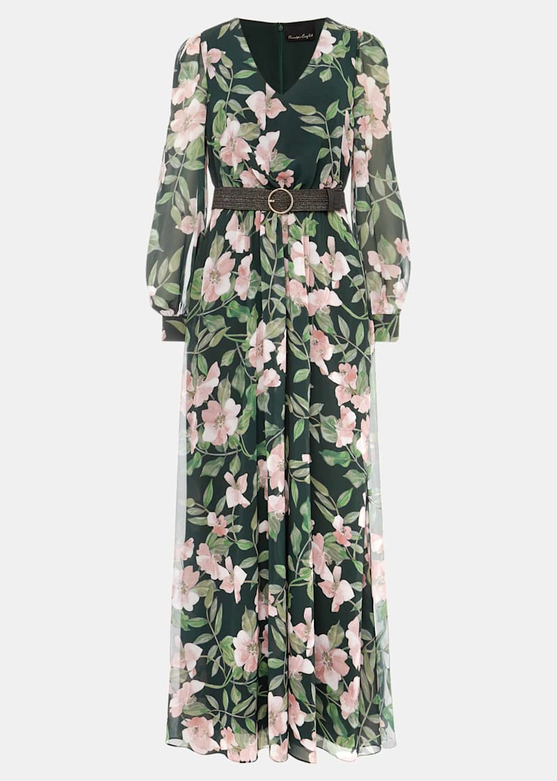 Hali Floral Belted Maxi Dress