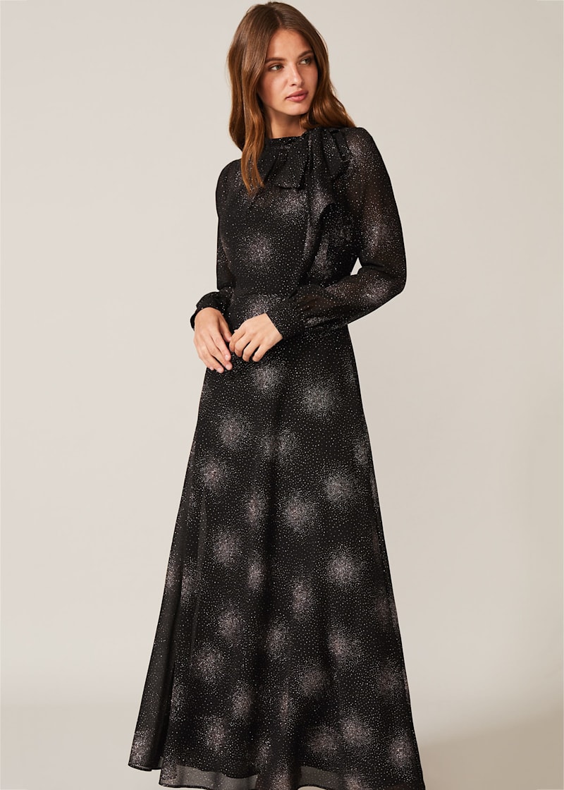 Melina gold and white lace hot sale maxi dress