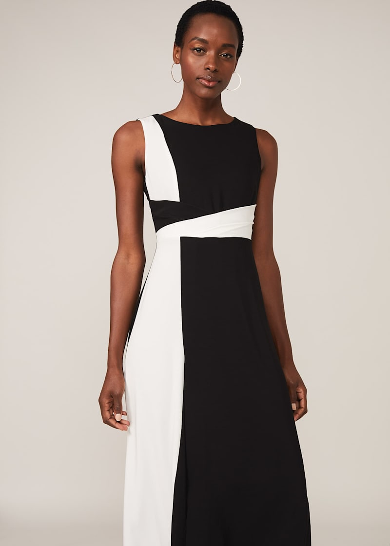 Calvin klein black and white dress best sale
