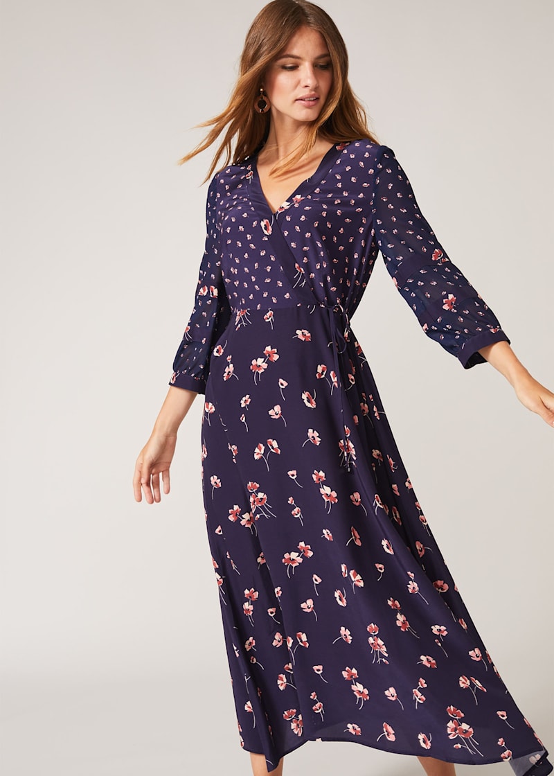 Warehouse mixed deals floral print dress