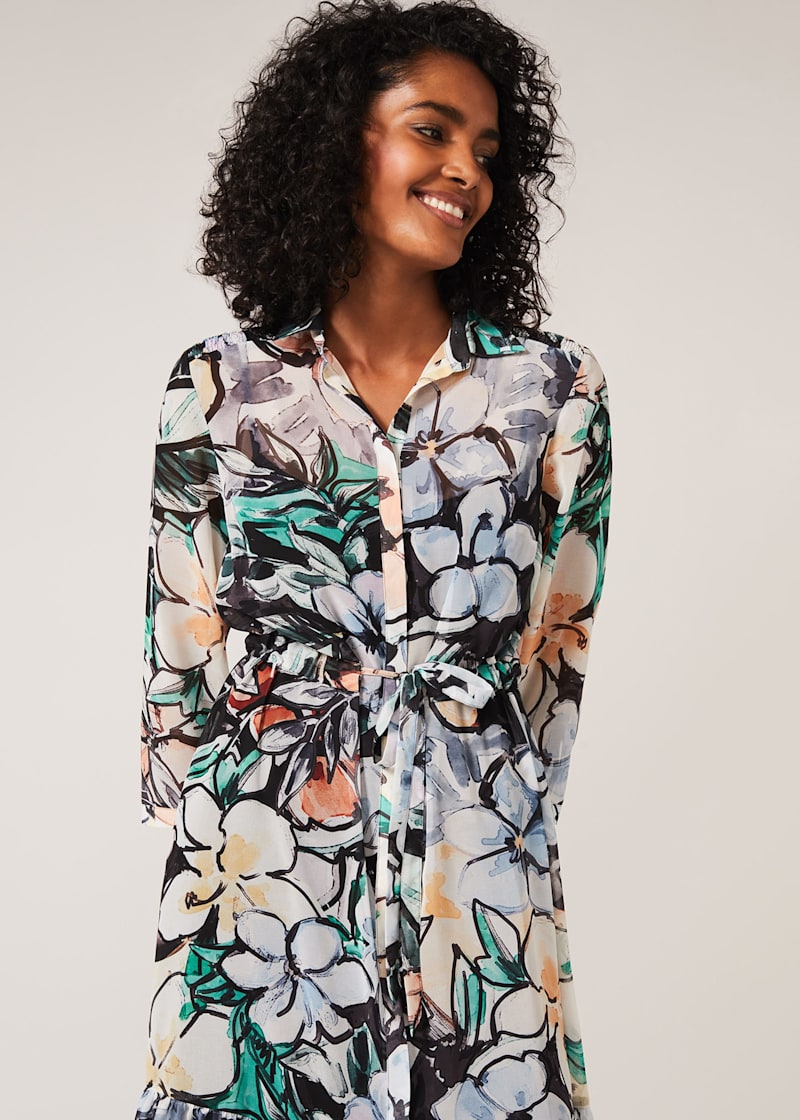 Kerria Floral Shirt Dress | Phase Eight UK