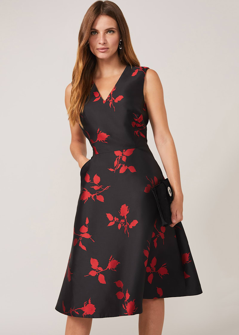 Jordyn Floral Jacquard Dress | Phase Eight UK