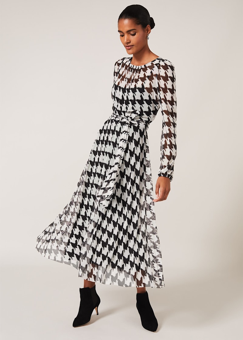 Raina Houndstooth Jersey Dress