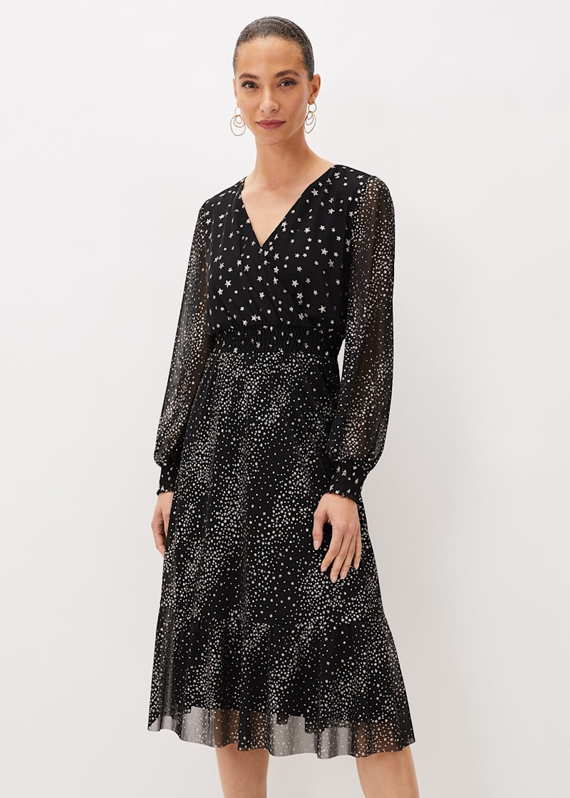 Shimmer wrap dress sales