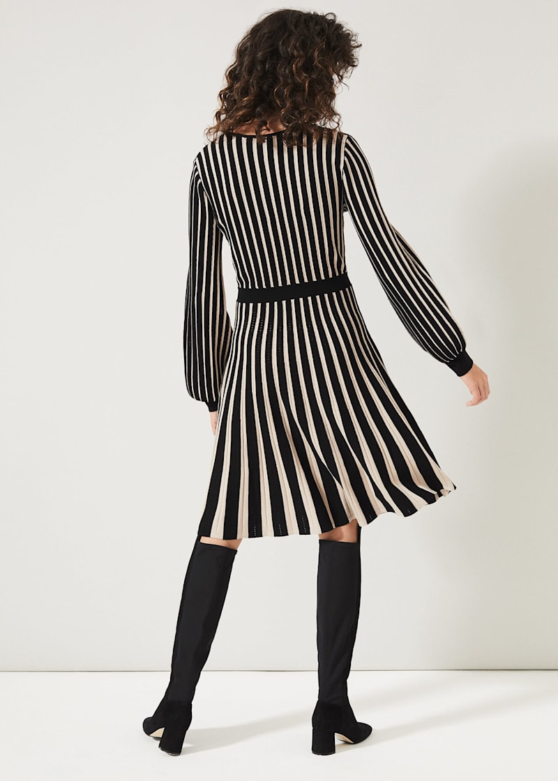Fit and flare striped dress sale