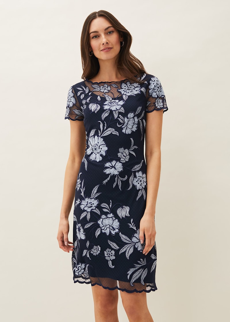 Hanna Floral Embroidered Dress | Phase Eight UK