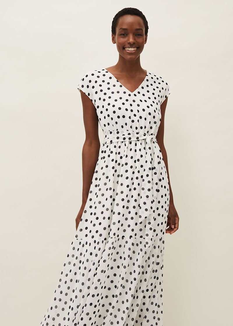 Spotty white dress on sale