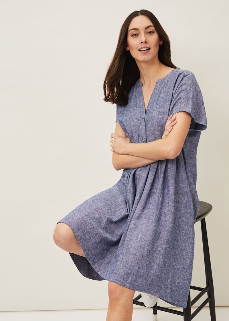 Linen swing dress on sale