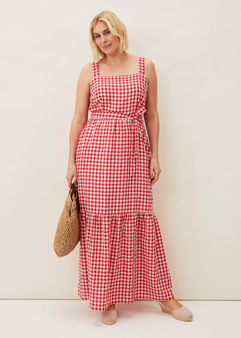 Red clearance gingham sundress