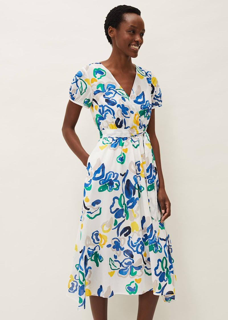 Jana Abstract Print Midi Dress