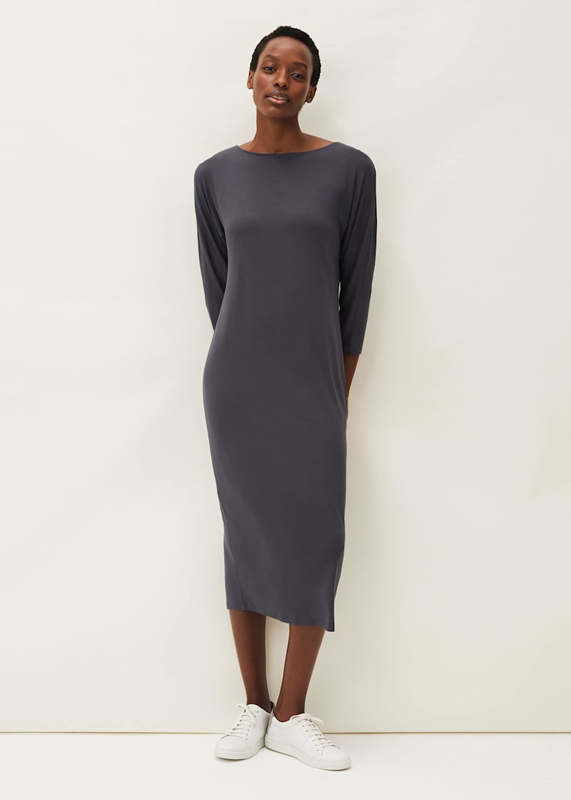 Long jersey knit dress best sale