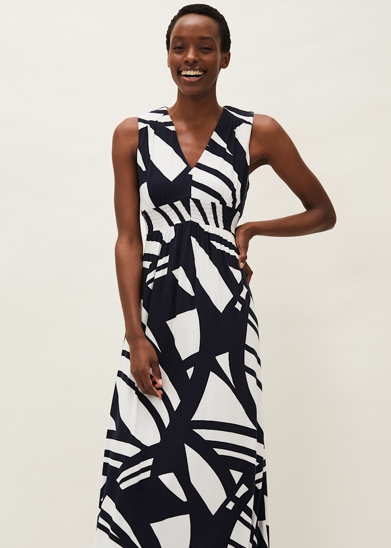 Striped floral maxi on sale dress