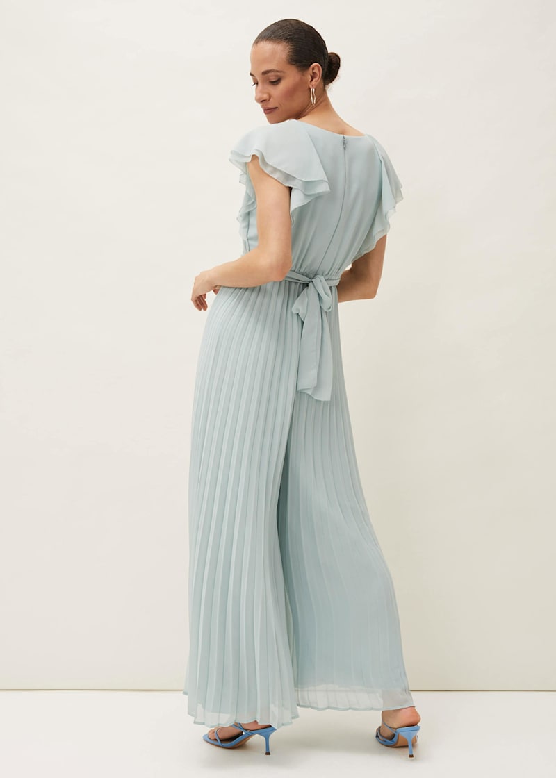 Pleated wide leg jumpsuit new arrivals