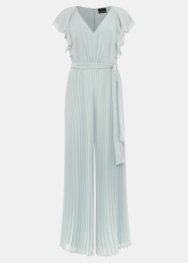 Self portrait across shoulder pleated jumpsuit best sale