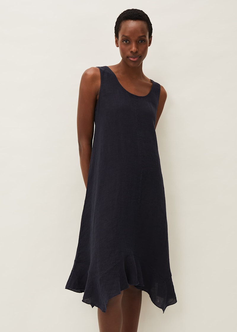Linen asymmetrical hot sale dress