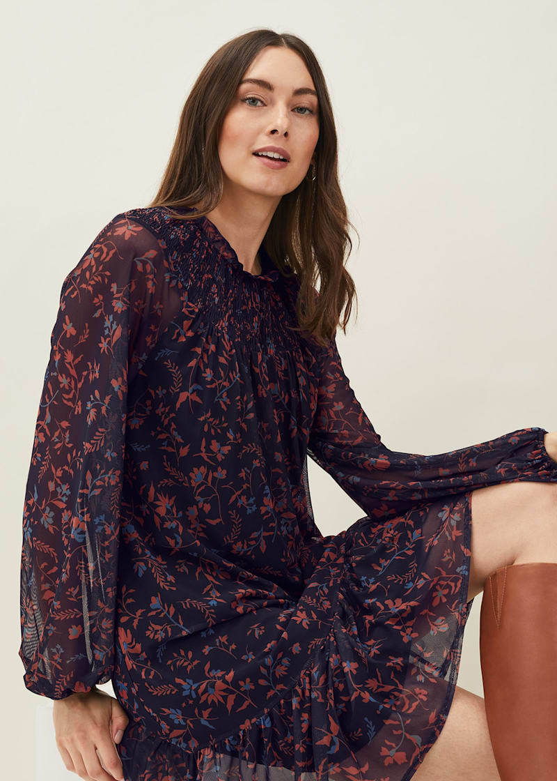 Mango flower chiffon dress store