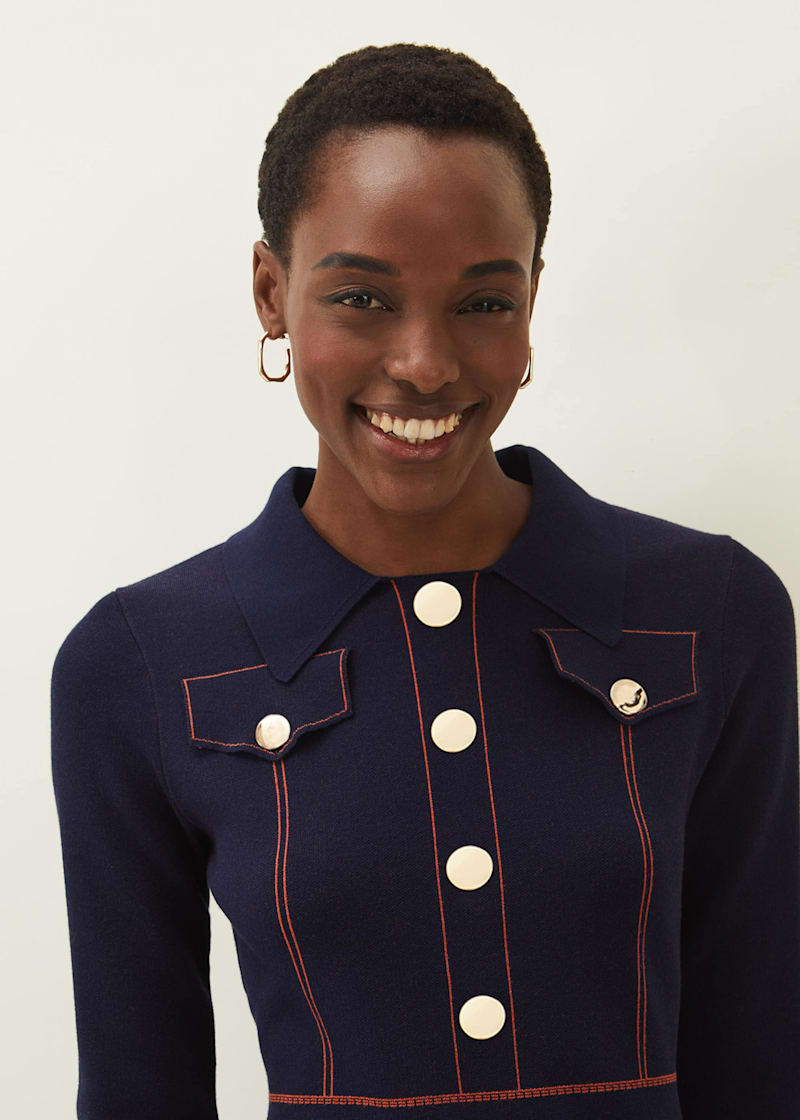 Flare denim dress discount