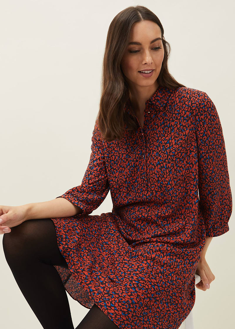 Oasis red leopard print top on sale