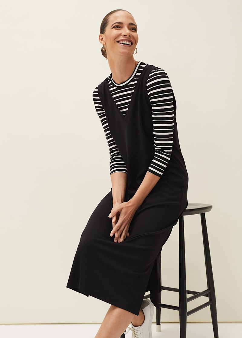 Black and white striped two 2025 piece outfit