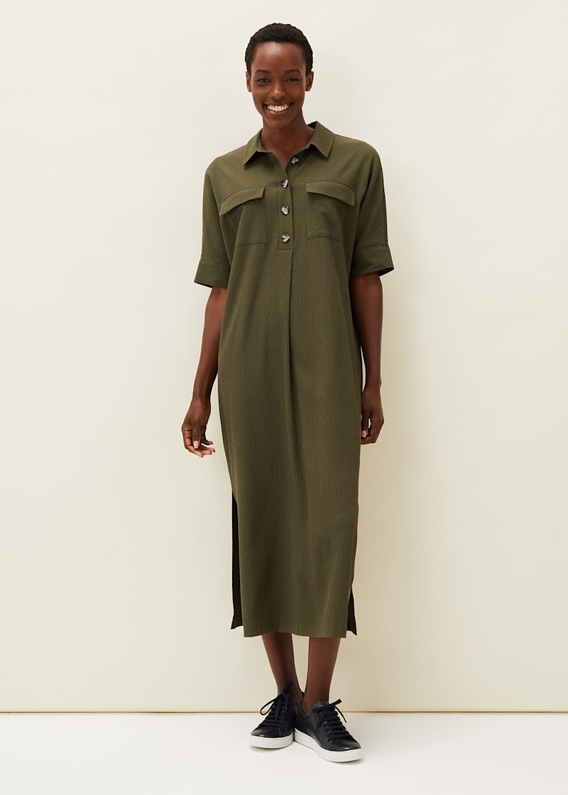 Shirt dress new arrivals khaki green