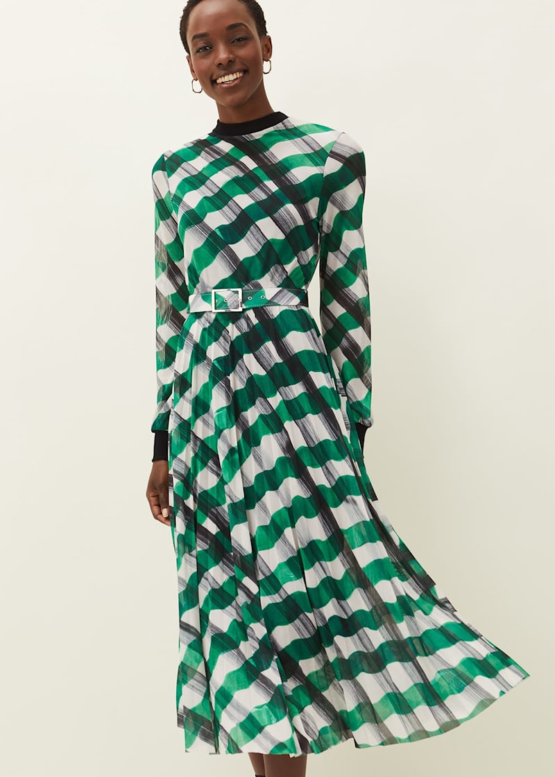 Green check dress clearance