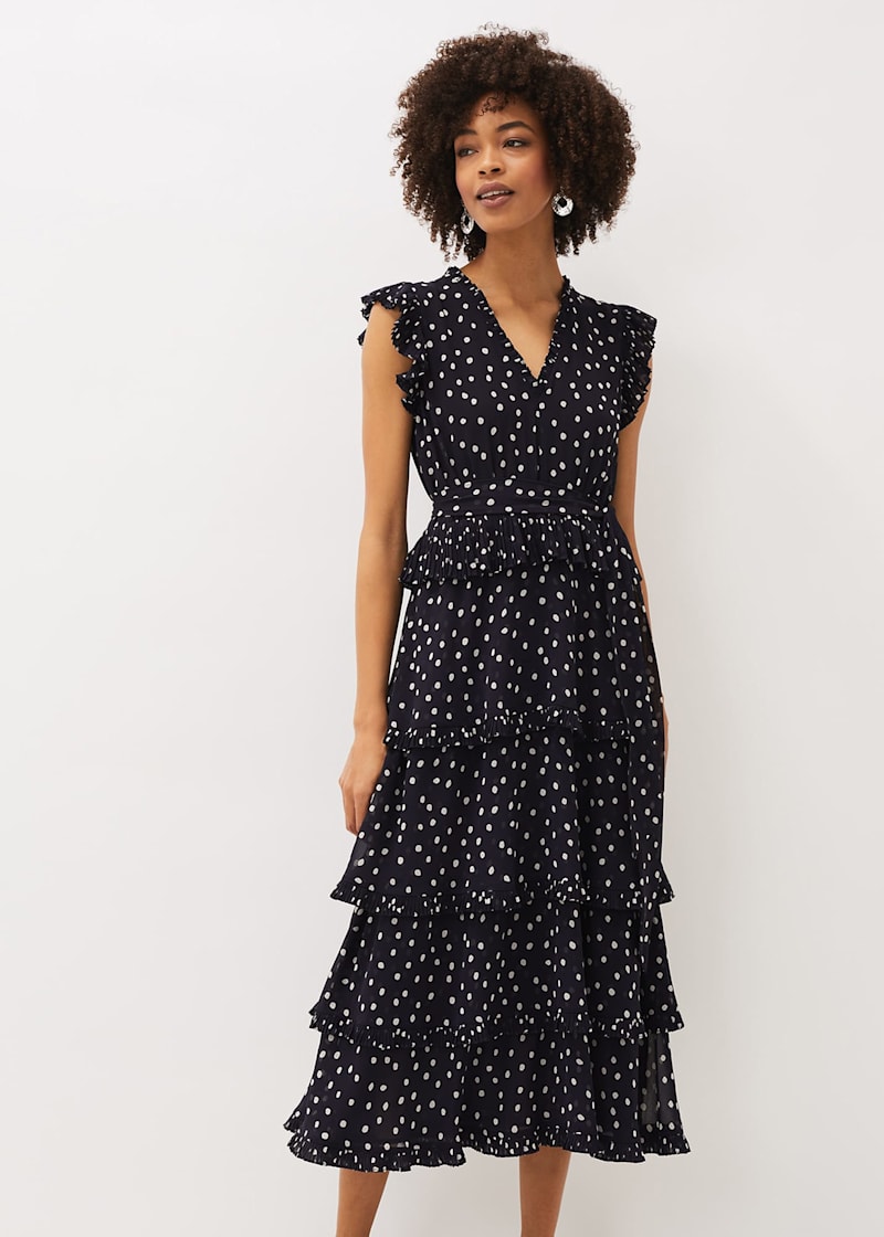 Polka dot layered dress sale