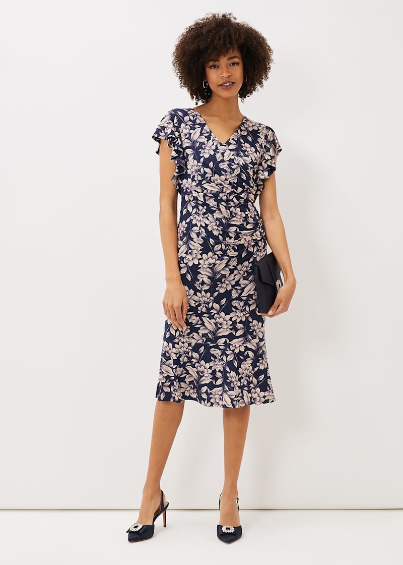 Floral jersey 2025 midi dress