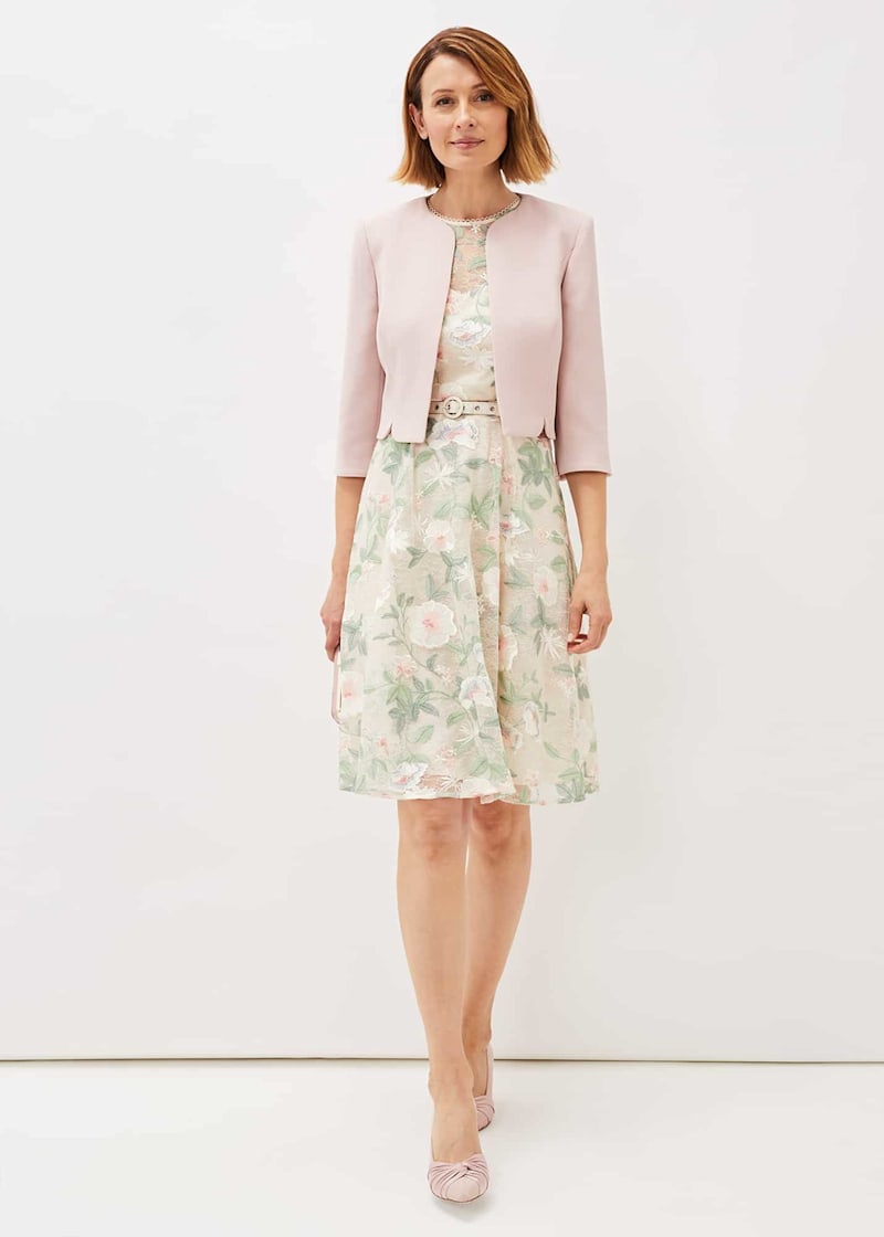 Aria Embroidered Lace Fit Flare Dress