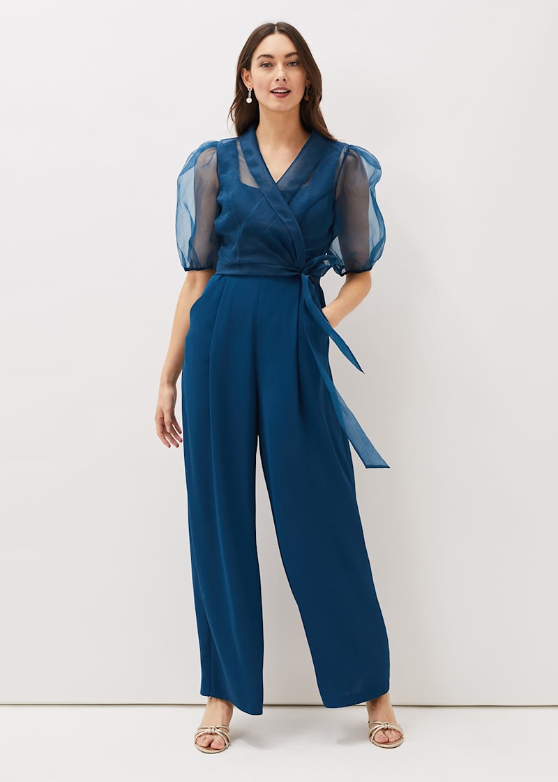 Brontie Puff Sleeve Wide Leg Jumpsuit | Phase Eight UK