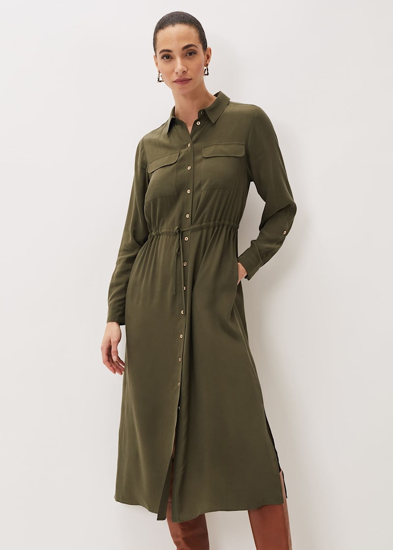 Tana Khaki Midi Dress | Phase Eight UK