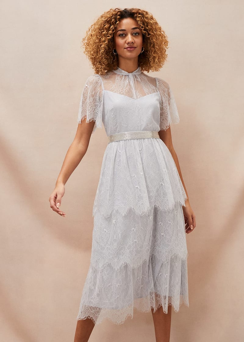Tiered midi discount dress