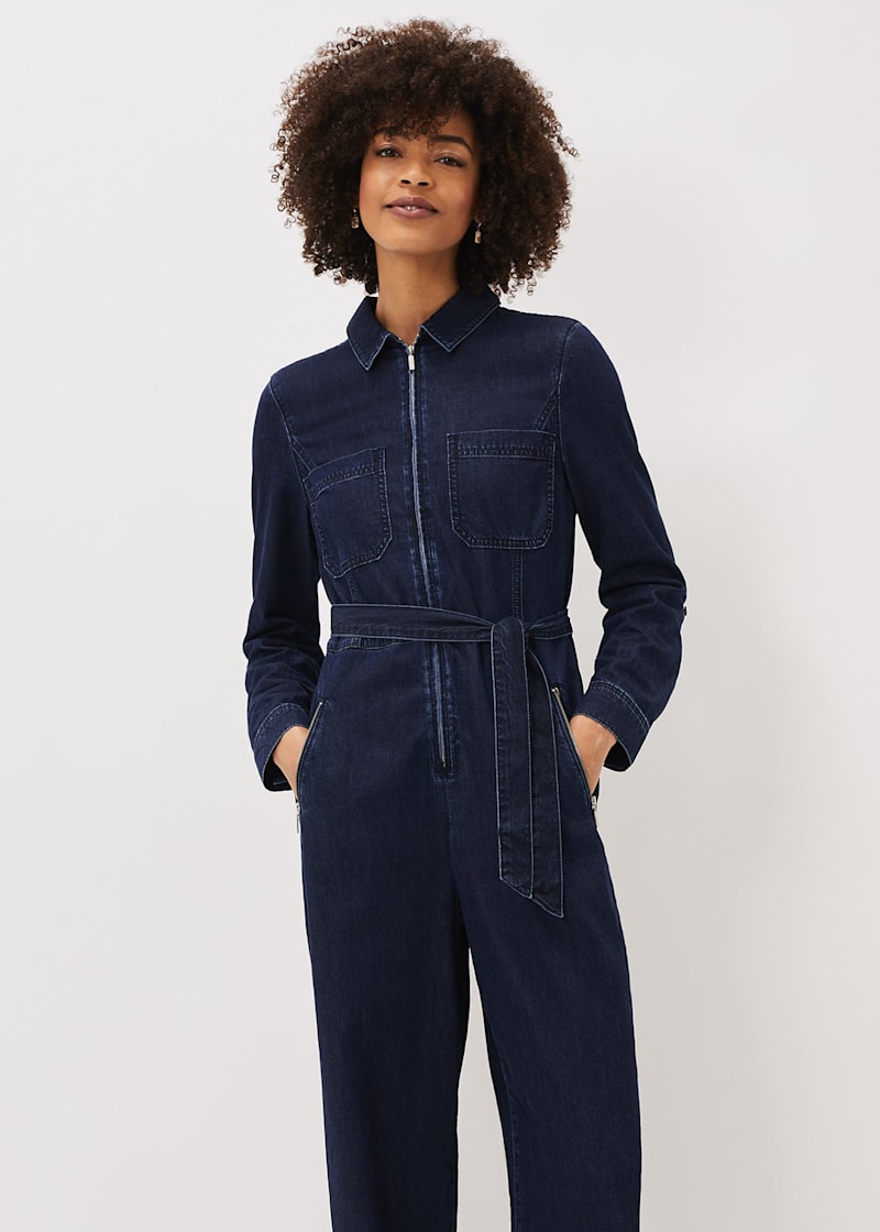 Cecile Denim Wide Leg Jumpsuit | Phase Eight UK