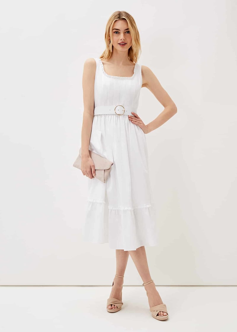 Tanya Cotton Belted Midaxi Dress